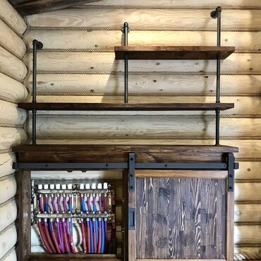 Loft комод из массива сосны с амбарной фурнитурой